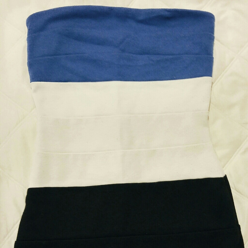 Color Block Strapless Dress